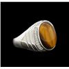 7.80ct Tiger Eye and Diamond Ring - 14KT White Gold