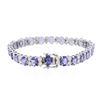 Image 2 : 14KT White Gold 19.14ctw Tanzanite and Diamond Bracelet