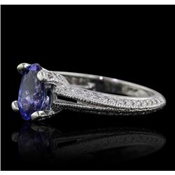 14KT White Gold 1.39ct Tanzanite and Diamond Ring