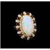 8.19ct Opal, Ruby and Diamond Ring - 14KT Yellow Gold