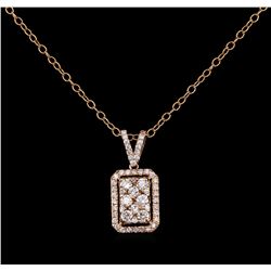 1.32ctw Diamond Pendant With Chain - 14KT Rose Gold