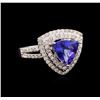 14KT White Gold 1.76ct Tanzanite and Diamond Ring