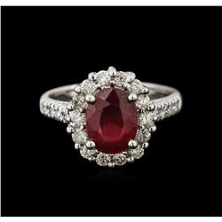 2.75ct Ruby and Diamond Ring - 14KT White Gold