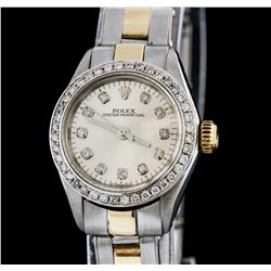 Rolex Two-Tone Diamond Oyster Perpetual Ladies Watch
