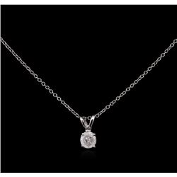 0.50ct Diamond Pendant With Chain - 14KT White Gold