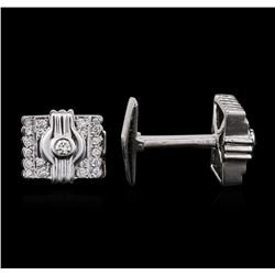 18KT White Gold 0.60ctw Diamond Cuff Links