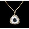 14KT Yellow Gold GIA Certified 17.51ct Aquamarine and Diamond Necklace