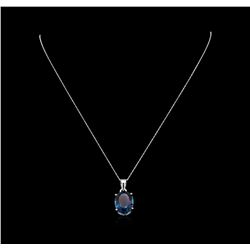 Crayola 11.00ct Blue Topaz Pendant With Chain - 14K White Gold