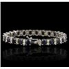 Image 2 : 14KT White Gold 18.96ctw Sapphire and Diamond Bracelet