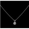 Image 1 : 0.63ct Diamond Pendant With Chain - 14KT White Gold
