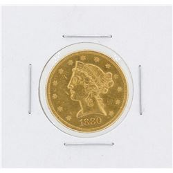 1880-S $5 AU Liberty Head Half Eagle Gold Coin