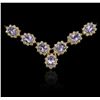 Image 2 : 14KT Yellow Gold 24.95ctw Tanzanite and Diamond Necklace