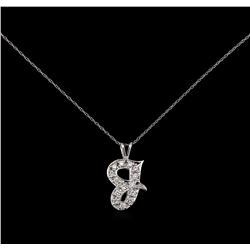 0.25ctw Diamond Initial Pendant With Chain - 14KT White Gold
