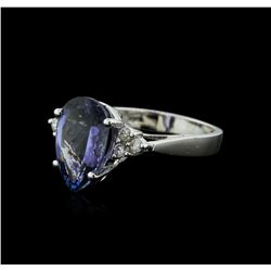 14KT White Gold 4.58ct Tanzanite and Diamond Ring