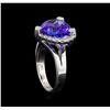 Image 4 : 6.60ctw Tanzanite and Diamond Ring - 14KT White Gold