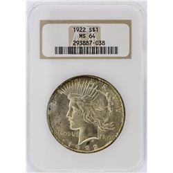 1922 NGC MS64 Peace Silver Dollar