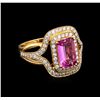 Image 1 : 1.86ct Pink Sapphire and Diamond Ring - 18KT Rose Gold