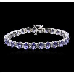 14KT White Gold 11.89ctw Tanzanite and Diamond Bracelet