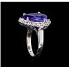 Image 4 : 5.52ct Tanzanite and Diamond Ring - 14KT White Gold