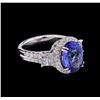 Image 1 : 14KT White Gold 4.24ct Tanzanite and Diamond Ring
