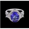 Image 3 : 14KT White Gold 4.24ct Tanzanite and Diamond Ring