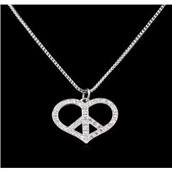 1.10ctw Diamond Heart Pendant With Chain - 14KT White  Gold