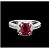 Image 2 : 1.17ct Ruby and Diamond Ring - 18KT White Gold