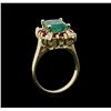 Image 3 : 2.75ct Emerald, Ruby, and Diamond Ring - 14KT White Gold