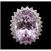 Image 2 : 14KT White Gold 40.04ct GIA Certified Kunzite and Diamond Ring