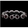 Image 3 : 14KT White Gold 20.28ctw Ruby and Diamond Bracelet