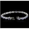Image 3 : 14KT White Gold 9.14ctw Tanzanite and Diamond Bracelet