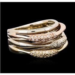 14KT Three-Tone Gold 0.27ctw Diamond Ring