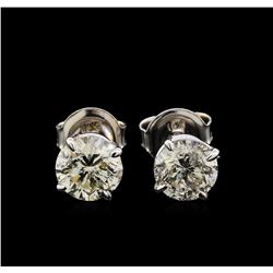 2.17ctw Diamond Solitaire Earrings - 14KT White Gold
