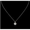 Image 2 : 14KT White Gold 0.61ctw Diamond Pendant With Chain