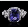 Image 3 : 14KT White Gold 3.40ct Tanzanite and Diamond Ring