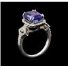 Image 5 : 14KT White Gold 3.40ct Tanzanite and Diamond Ring