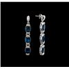 Image 2 : Crayola 21.00ctw Blue Topaz and White Sapphire Earrings - .925 Silver