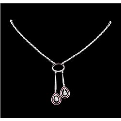 1.20ctw Ruby and Diamond Necklace - 18KT White Gold