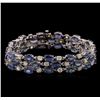37.44ctw Blue Sapphire and Diamond Bracelet - 14KT White Gold