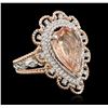 Image 1 : 14KT Two-Tone Gold 3.84ct Morganite and Diamond Ring
