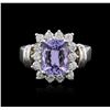 14KT White Gold 2.38ct Tanzanite and Diamond Ring