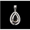 Image 2 : 10.00ct Smoky Topaz and Diamond Pendant - 14KT White Gold