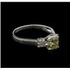 Image 1 : 1.21ctw Fancy Greenish Yellow Diamond Ring - 14KT White Gold