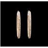 Image 1 : 7.45ctw Diamond Hoop Earrings - 18KT Rose Gold