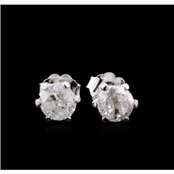 1.46ctw Diamond Solitaire Earrings - 14KT White Gold