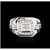 Image 2 : 14KT White Gold 0.88ctw Diamond Ring