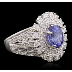 14KT White Gold 2.20ct Tanzanite and Diamond Ring