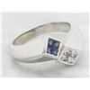Image 3 : 0.24ctw Diamond and Sapphire Ring - 14KT White Gold