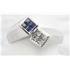 Image 7 : 0.24ctw Diamond and Sapphire Ring - 14KT White Gold