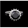 Image 2 : 4.95ctw Black Diamond Ring - 14KT White Gold